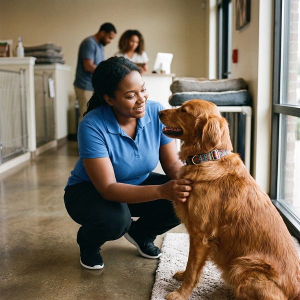 woman and dog